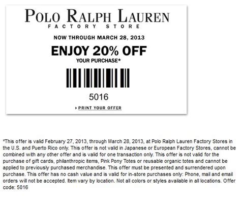 ralph lauren factory outlet store coupons